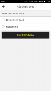 Ola Money Wallet Payment